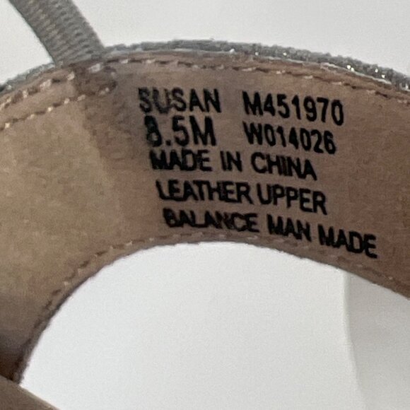 Munro Women Gunmetal Metallic Sandals Leather Slingback Block Heels Size 8.5 - Picture 8 of 13